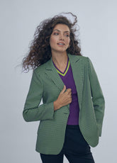 12463013-Green houndstooth blazer-Multi