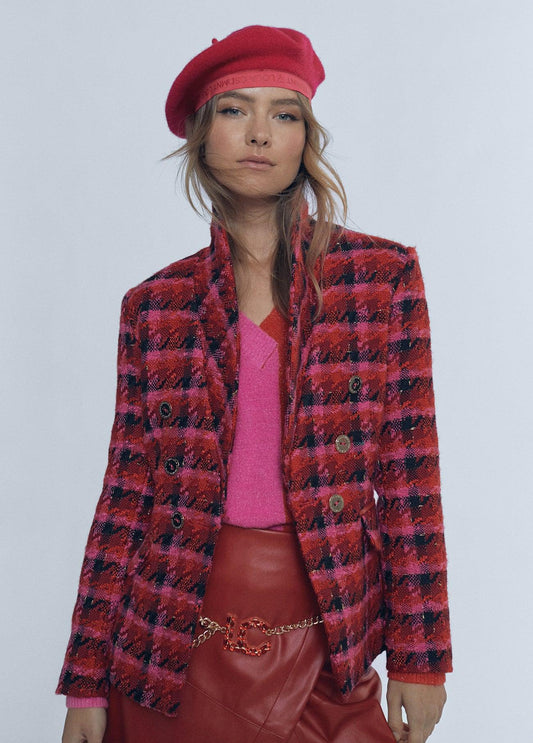 12463014-Fitted tweed blazer-Multi