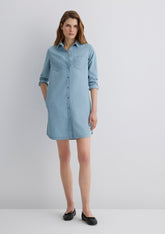 Liz Light Blue Gold Premium Jean Dress