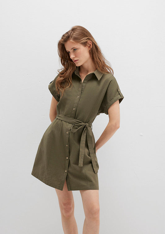 Khaki Shirt Dress