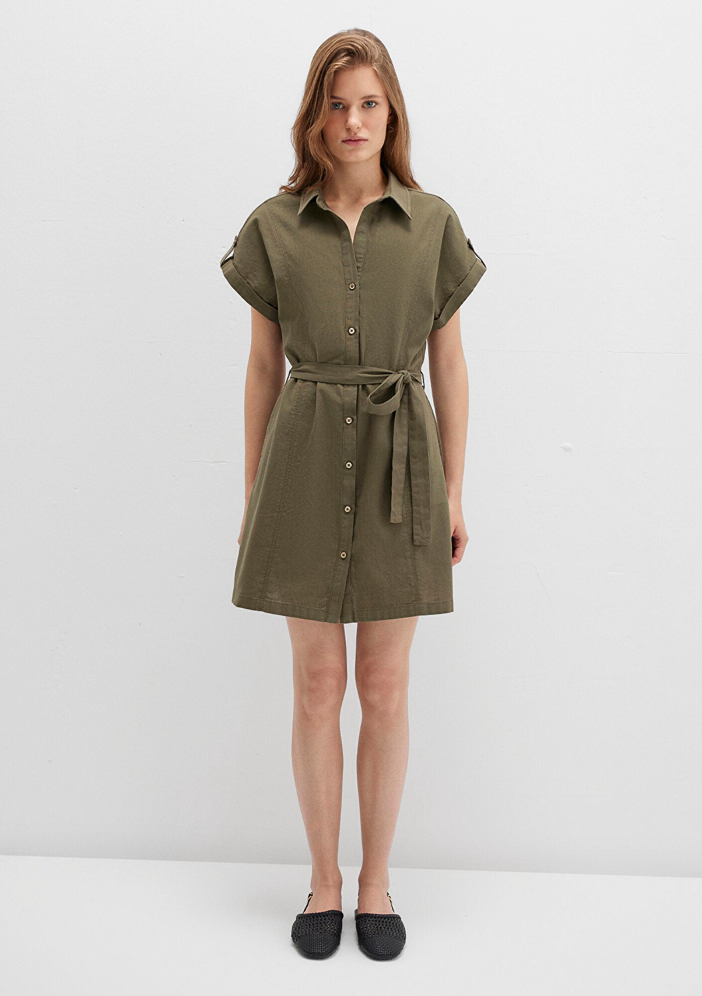 Khaki Shirt Dress