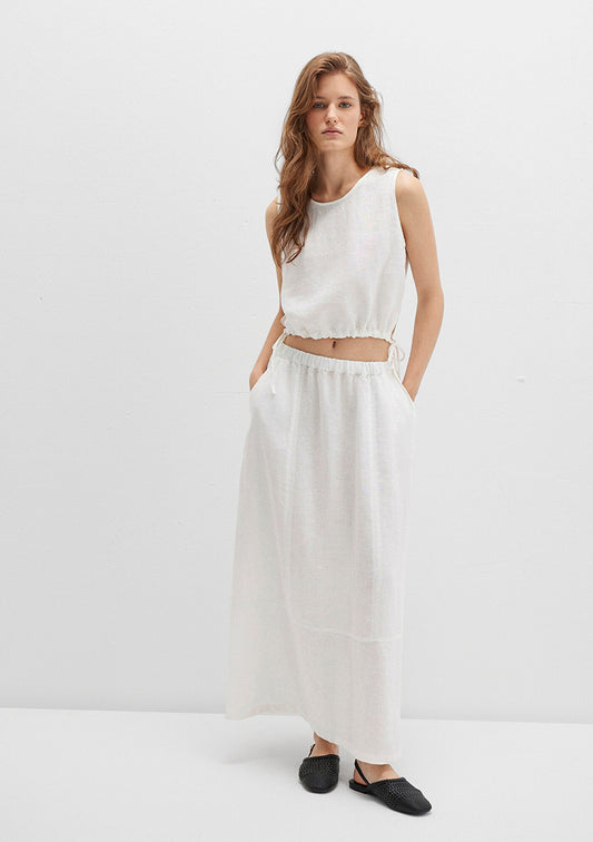 Tencel TM Lyocell Long White Skirt