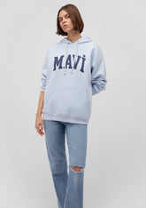 Mavi Logo Printed Hooded Blue Sweatshirt