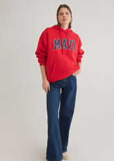 Mavi Logo Printed Hooded Red Sweatshirt