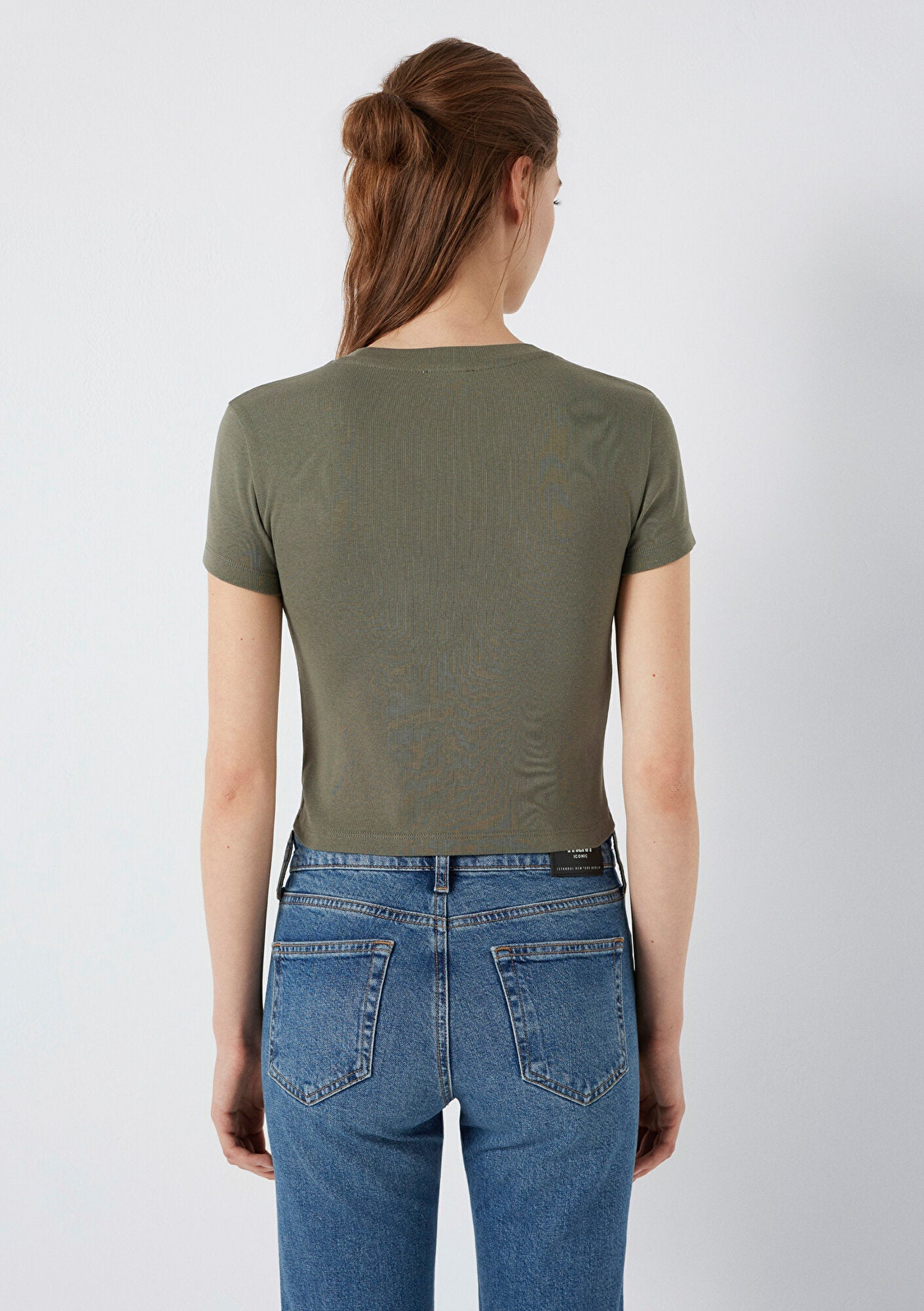 Crew Neck Green Basic T-Shirt