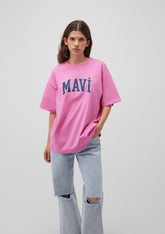 Mavi Logo Printed Pink T-Shirt