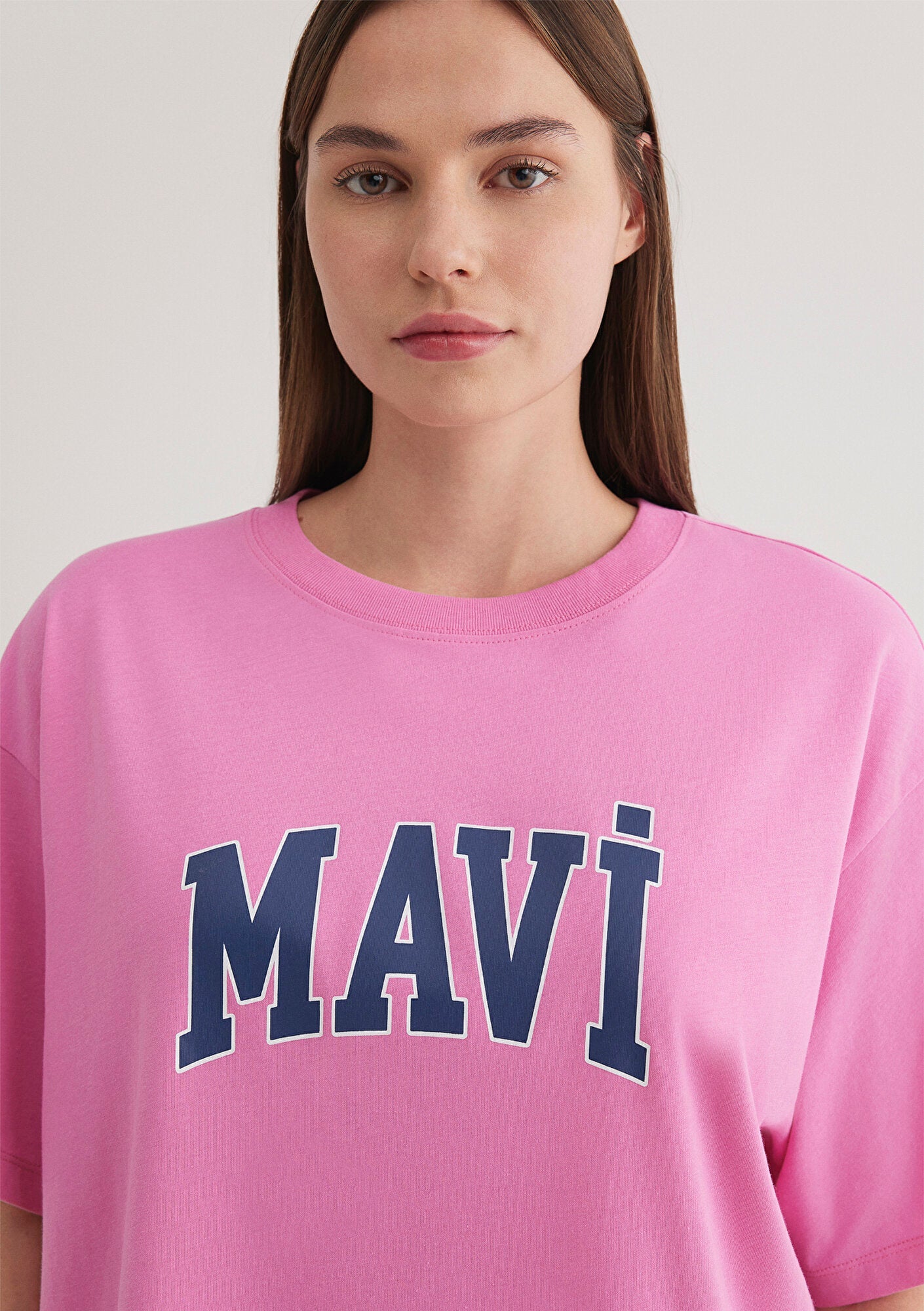 Mavi Logo Printed Pink T-Shirt