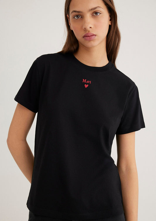 Mavi Logo Printed Black T-Shirt