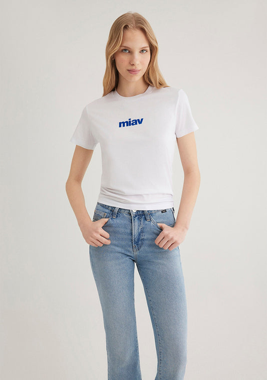 Miav Printed White T-Shirt
