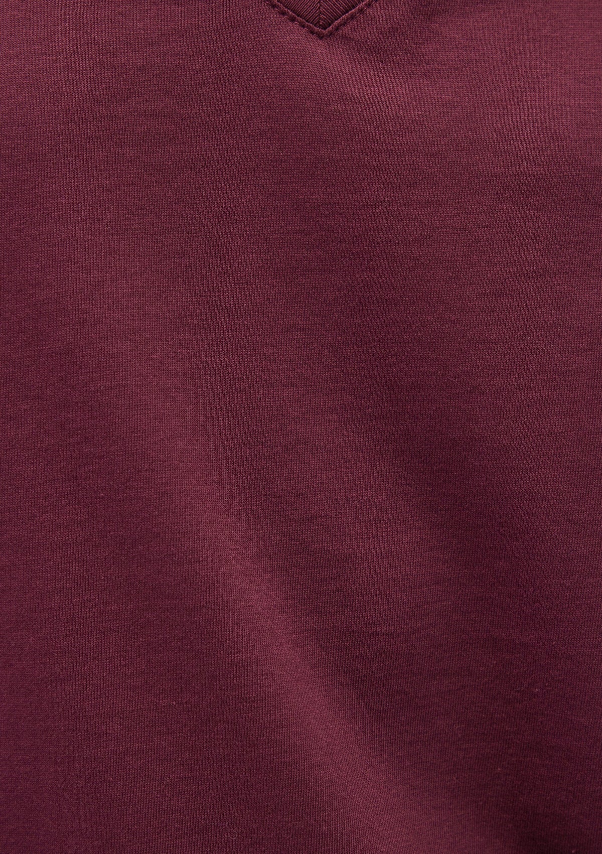 V Neck Red Basic T-Shirt