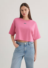 Mavi Logo Printed Pink Crop T-Shirt