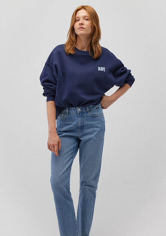 Mavi Logo Printed Navy Sweatshirt