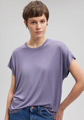 Crew Neck Purple Basic T-Shirt