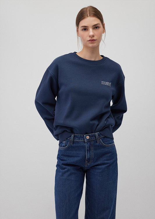 Mavi Logo Printed Navy Sweatshirt