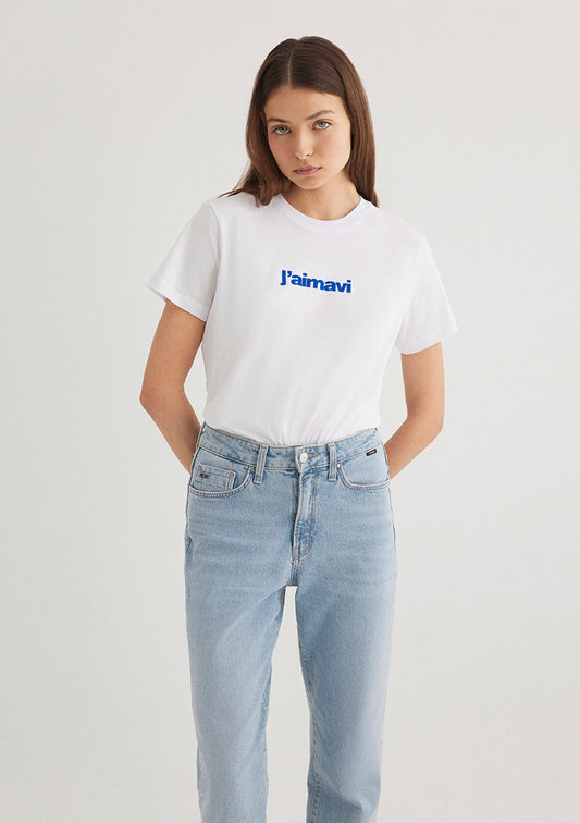 Mavi Printed White T-Shirt