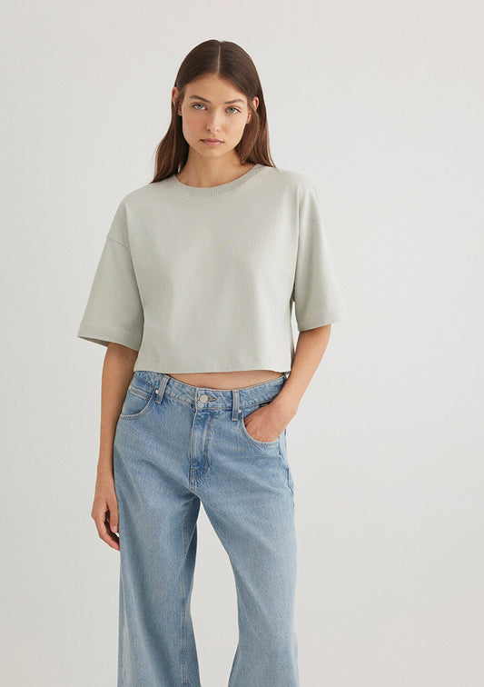 Grey Crop T-Shirt