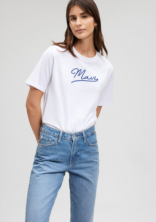 Mavi Jeans Printed White T-Shirt