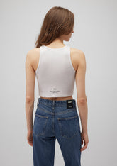 Halter Neck White Tank Top