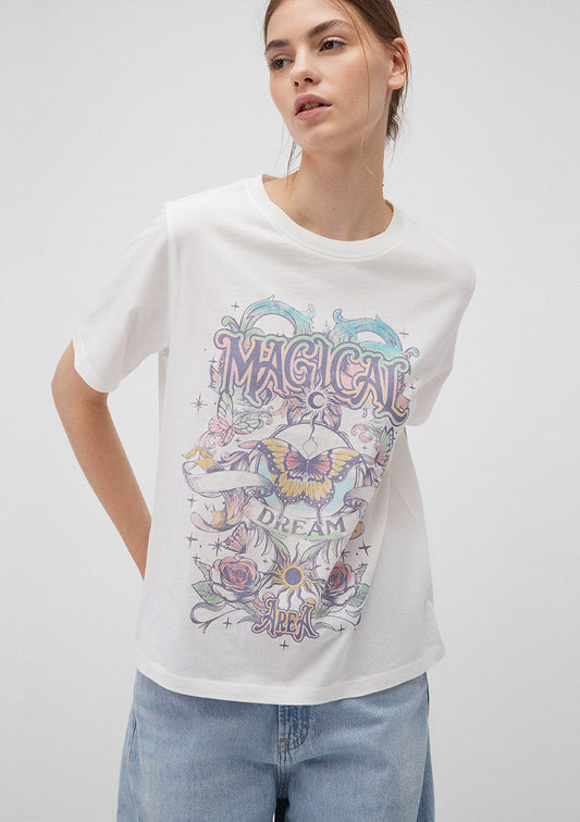 Printed White T-Shirt