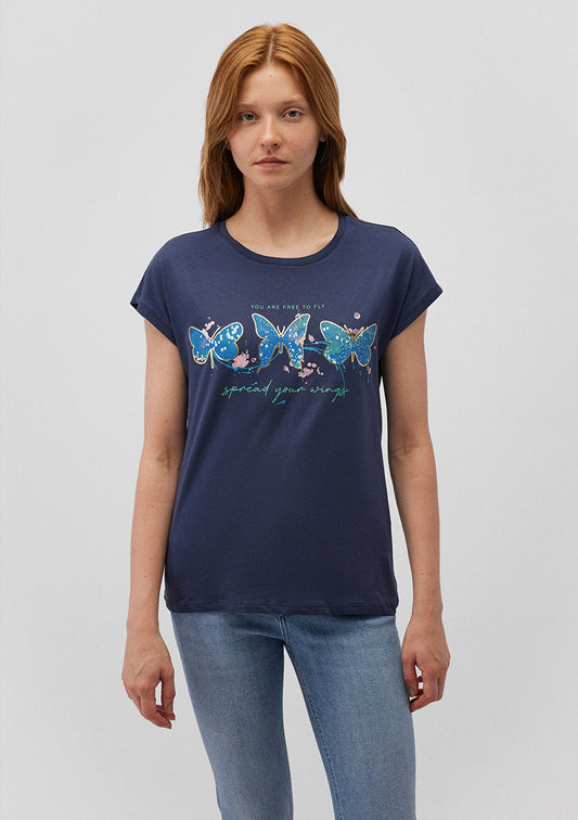 Printed Navy T-Shirt