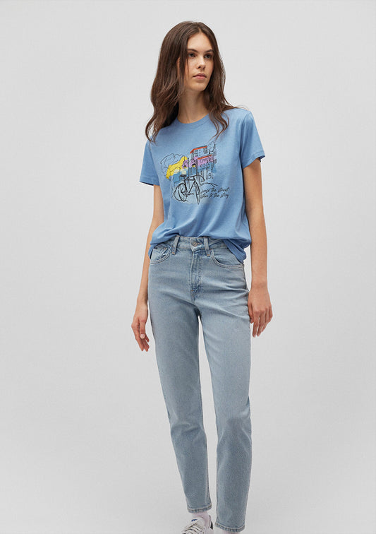 Printed Blue T-Shirt