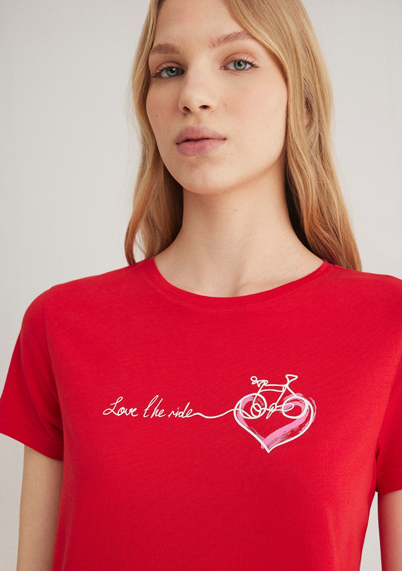 Bicycle Printed Red T-shirt