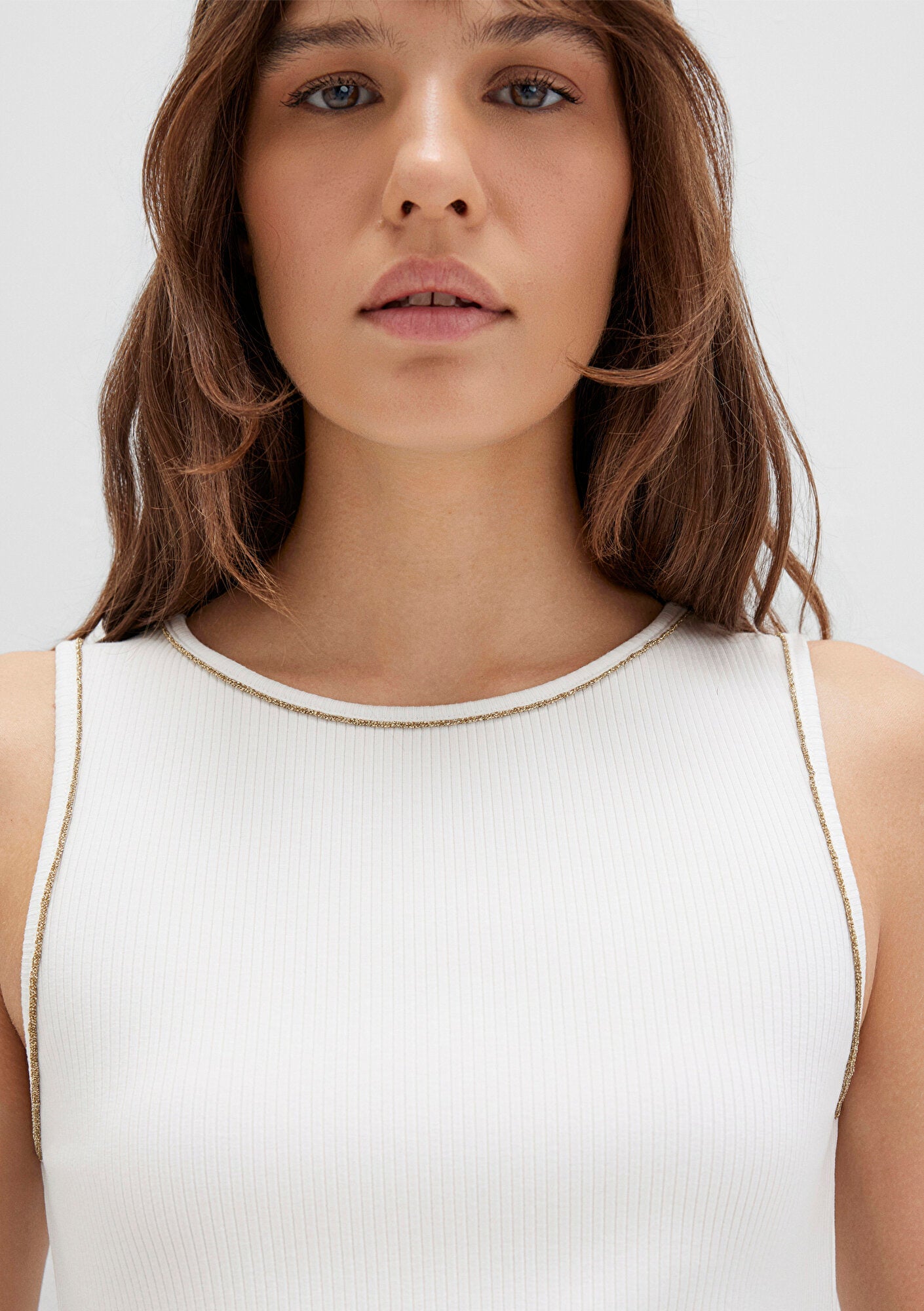 Stitch Detailed White Top