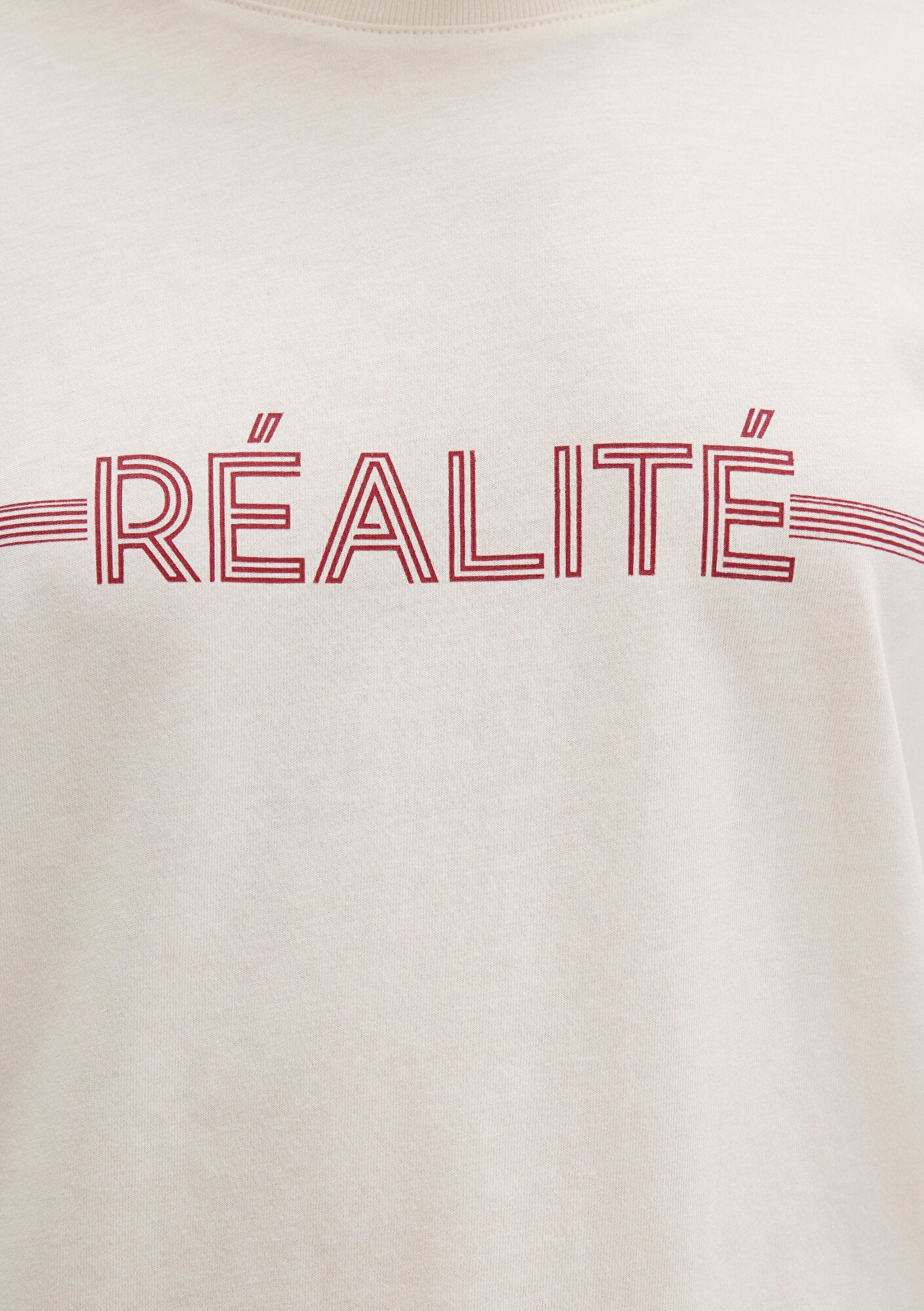 Realite Printed Ecru T-Shirt