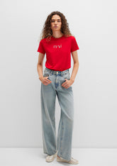 Mavi Cat Printed Red T-Shirt