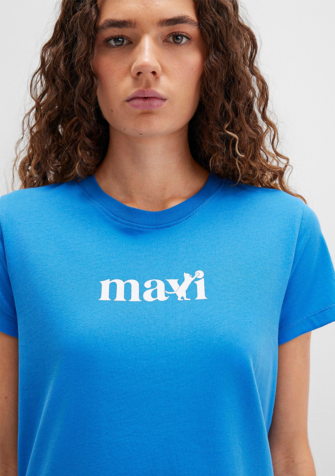 Mavi Cat Printed Blue T-Shirt