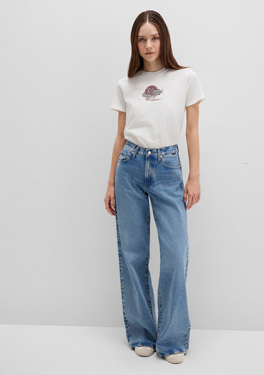 Cat Printed White T-Shirt