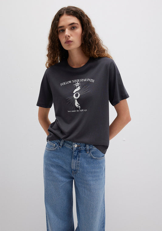 Astrology Printed Anthracite T-Shirt