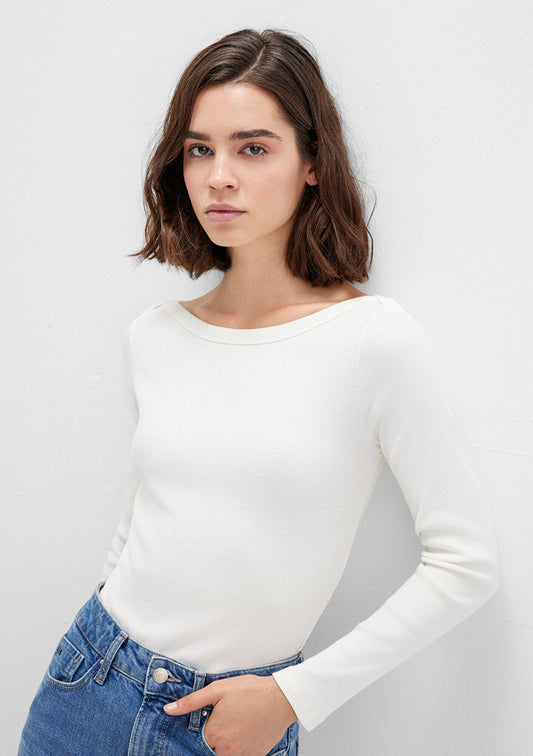Long Sleeve Brown Basic T-Shirt