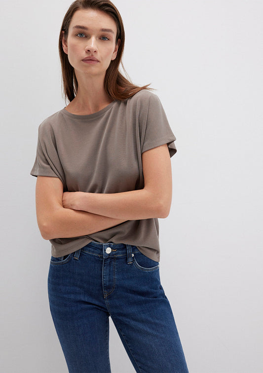 Lux Touch Tencel TM Modal Brown Basic T-Shirt