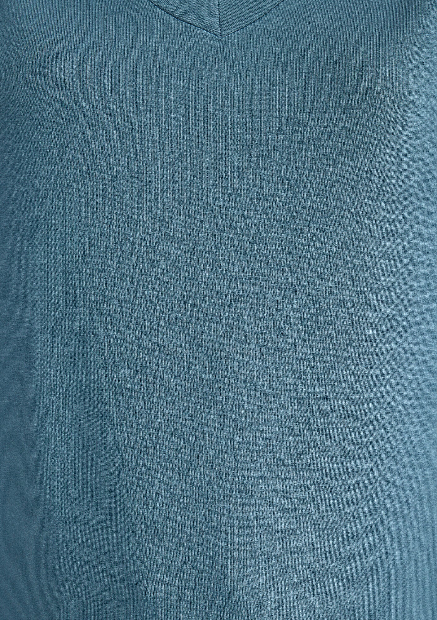 V Neck Blue Basic T-Shirt