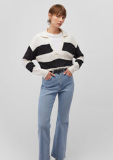 Black Striped Knit Polo