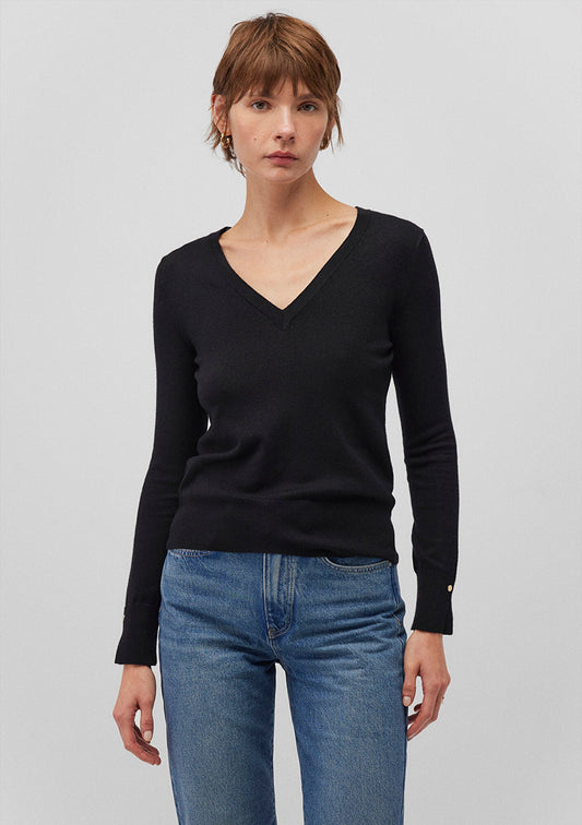 V Neck Black Sweater