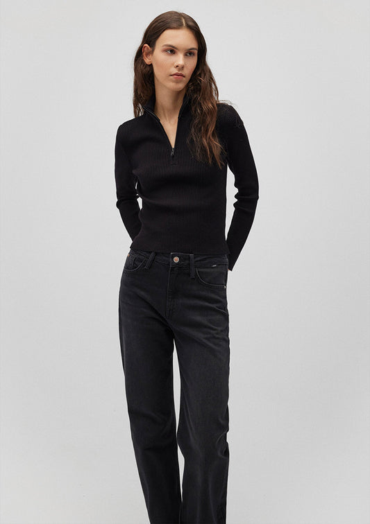 Half Zip Black Sweater