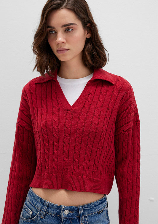 Red Knit Polo