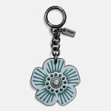 17449-Willow Floral Bag Charm-Bk/Pale Blue