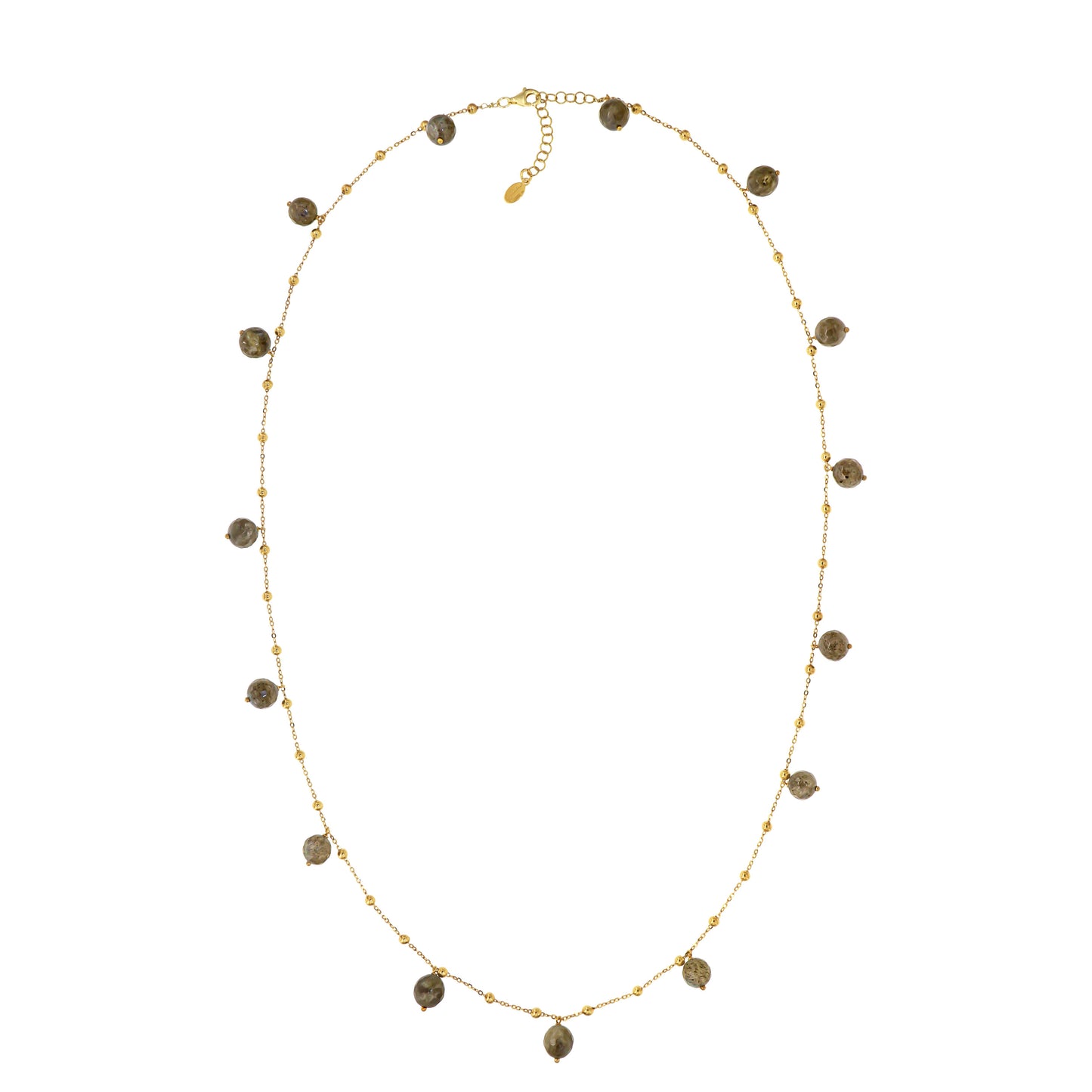 181COL-Silver Yellow Gold Plated Long Necklace (Total length 74 cm) or Double Short Necklace or 4 Times Bracelet-Yellow Gold Plated