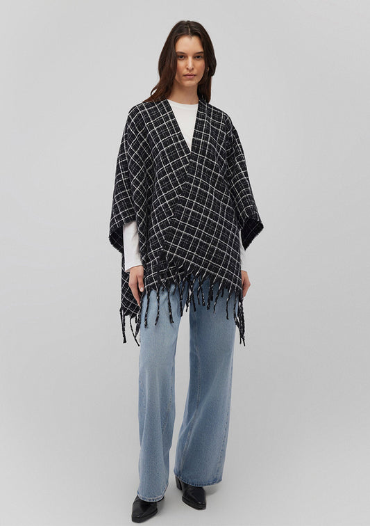 Black Checkered Poncho