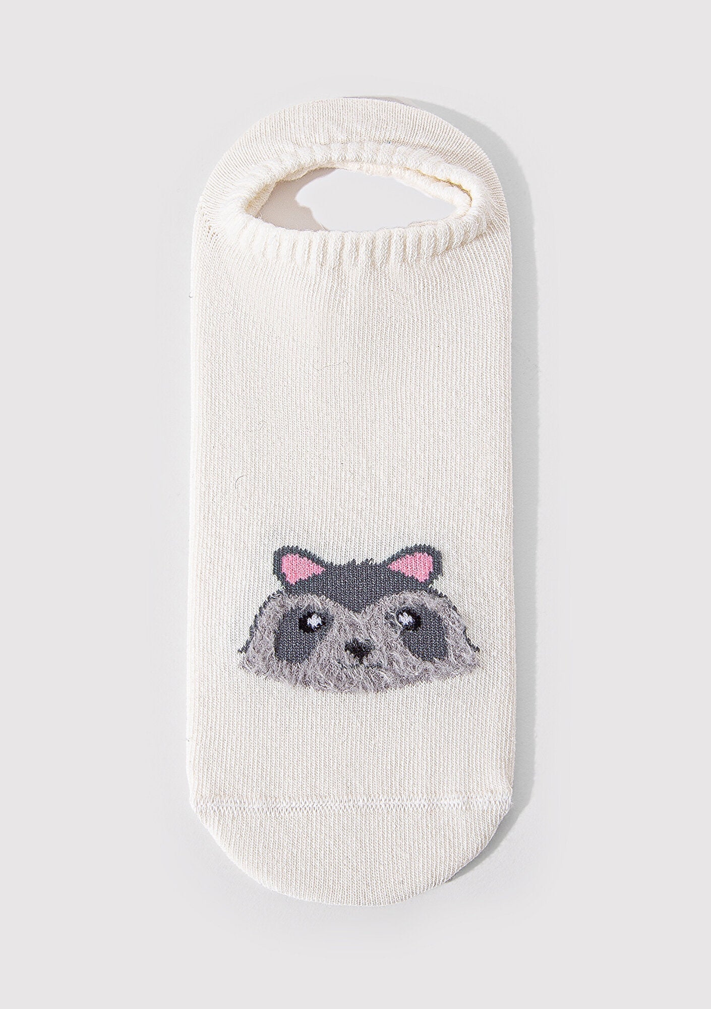 Tilki Printed White Ballerina Socks