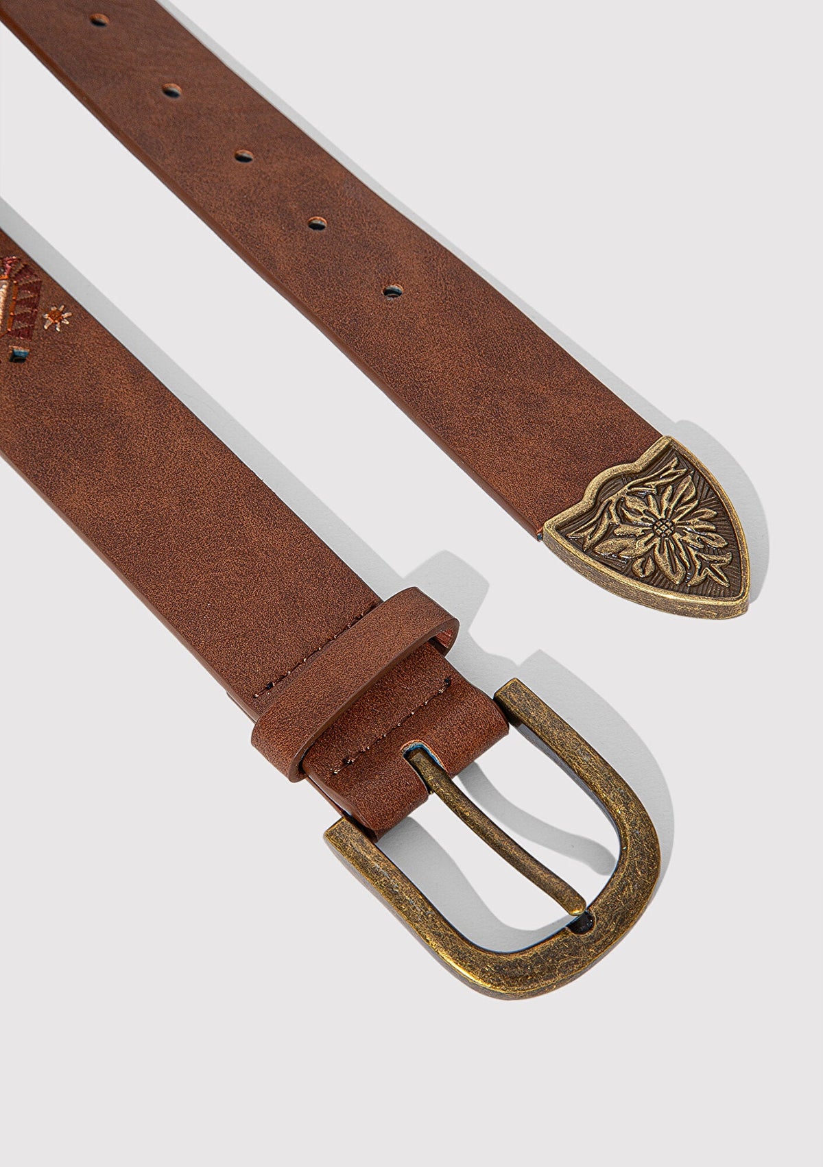Brown Faux Leather Belt