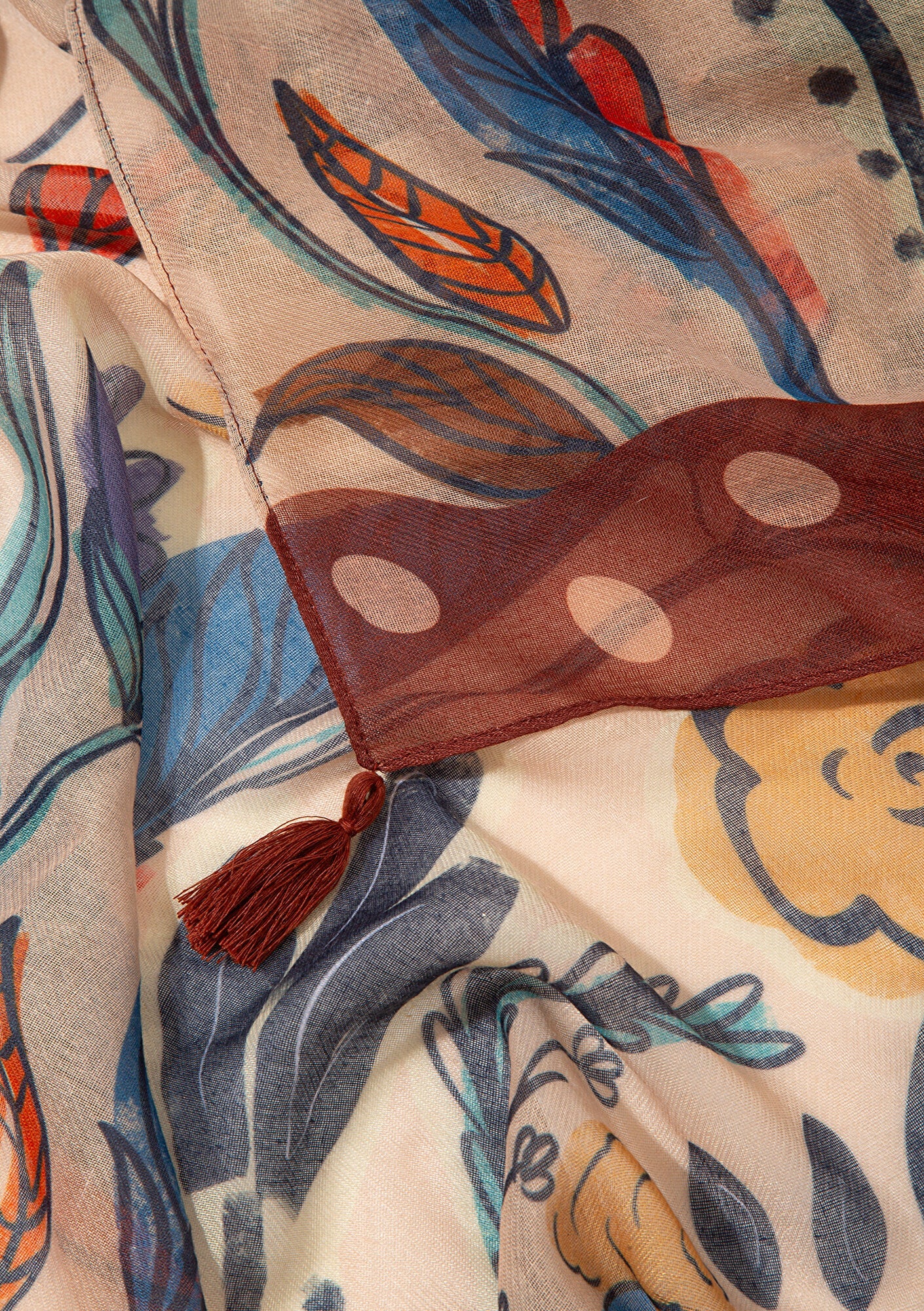Printed Beige Shawl
