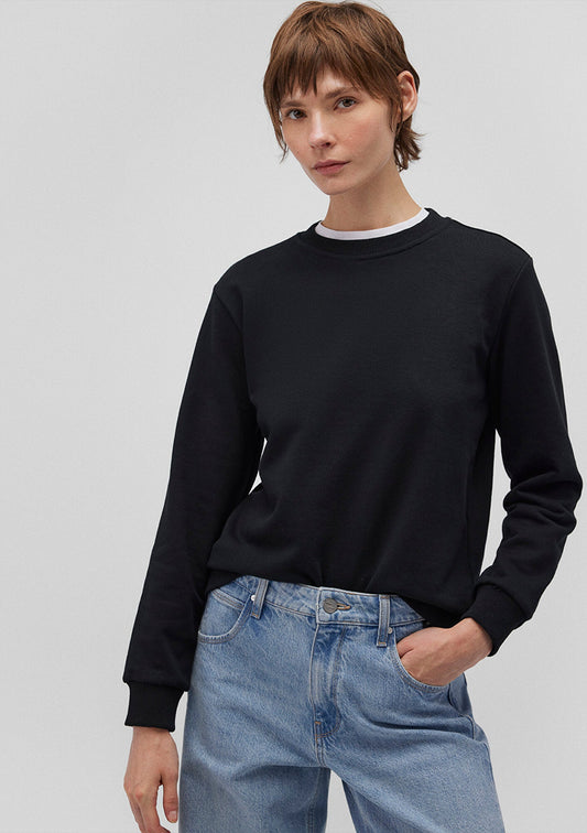 Crew Neck Black Sweatshirt
