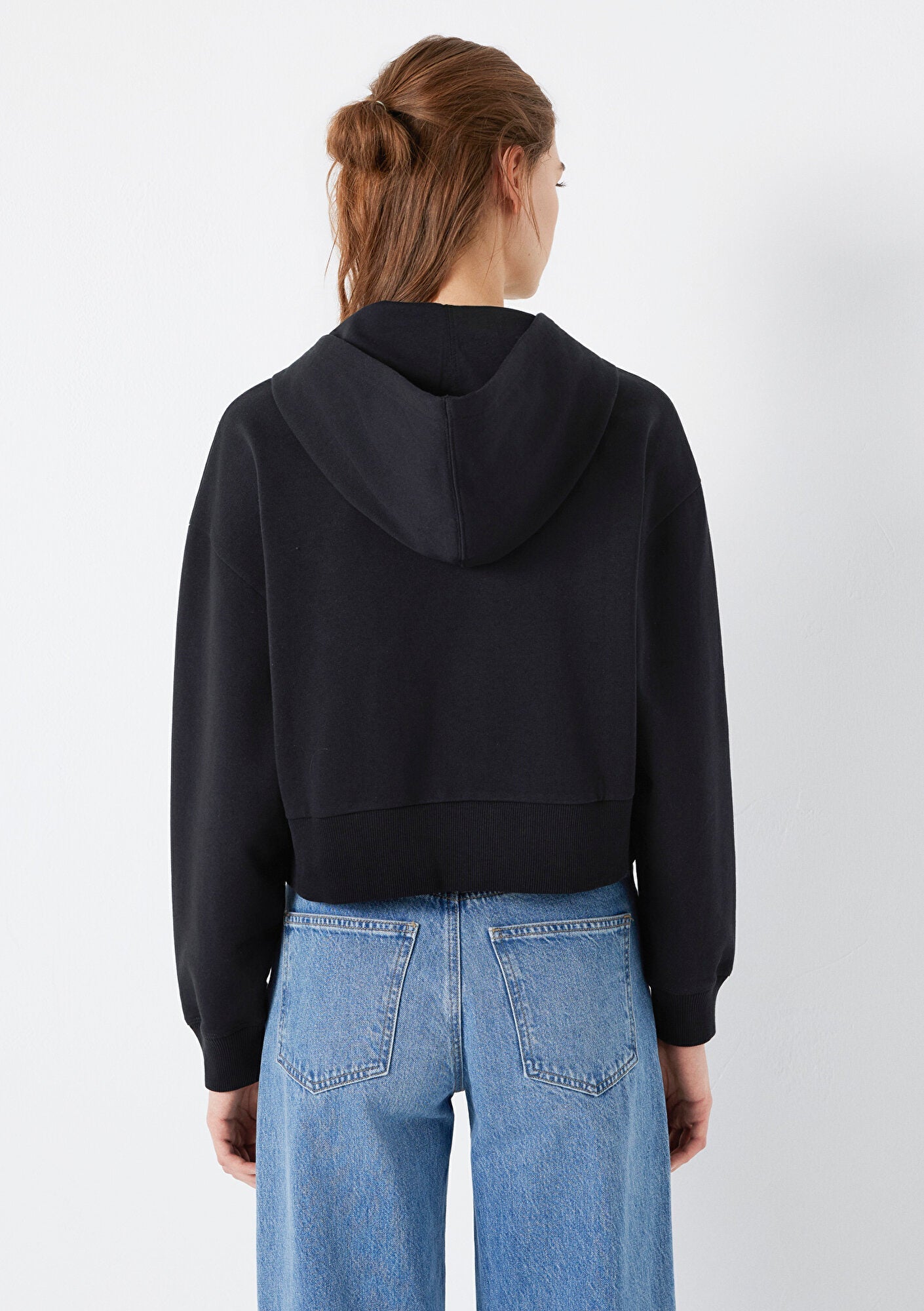Mavi Logo Printed Hooded Black Sweatshirt