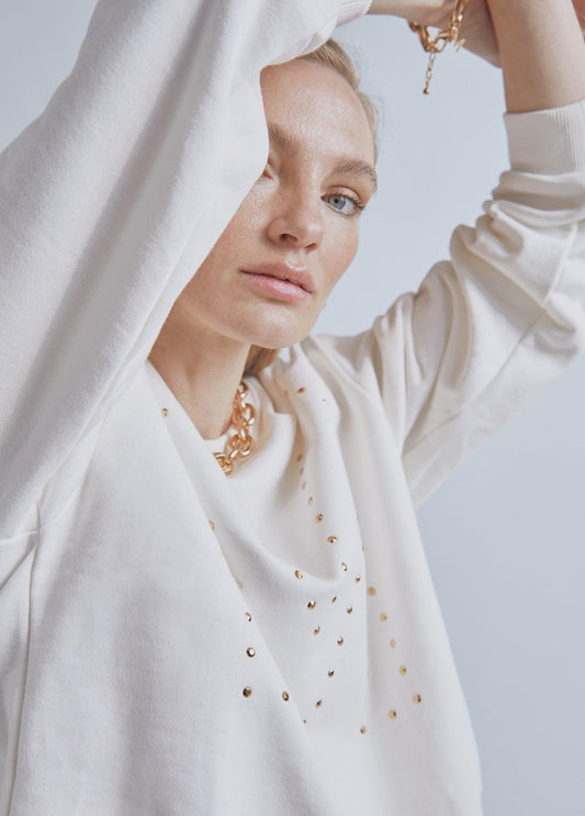 32462004-Sweatshirt with M rhinestone detail-Raw