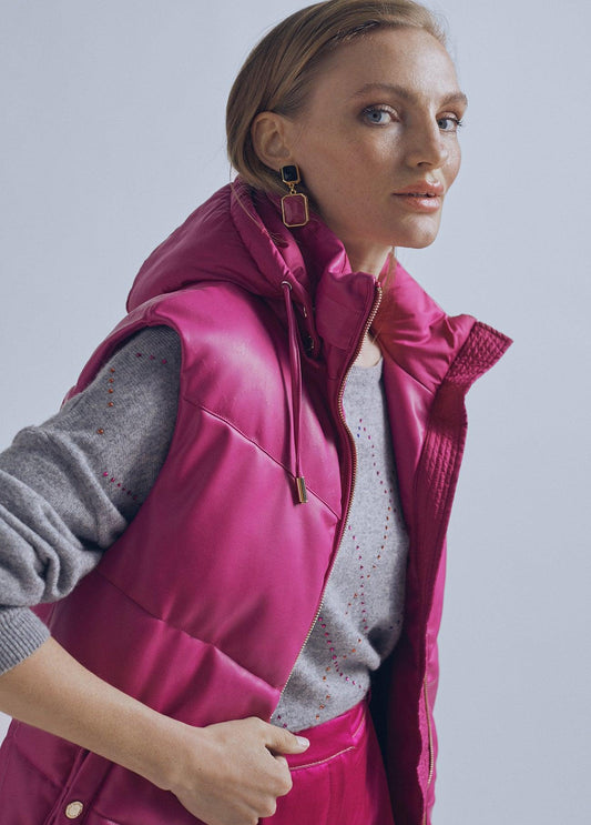 32464001-Padded gilet-Fuchsia