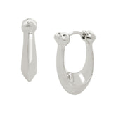 Signature C Huggie Earrings-351447RHO-Rhodium